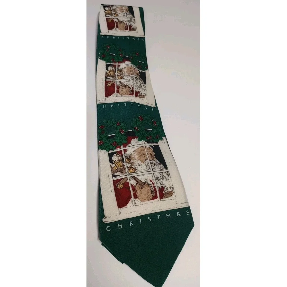 Vintage Saturday Evening Post‎ 1996 Men's Necktie Tie Santa Christmas 4